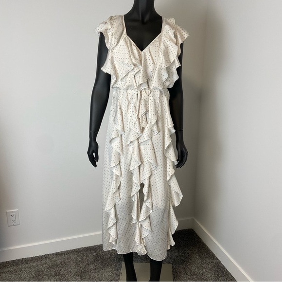 Victoria’s Secret Polka Dot Ruffle Slip Dress & Kimono Set Satin Loungewear Rare - Picture 7 of 14